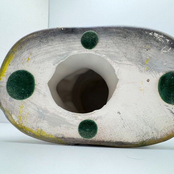 Vintage Hand-Painted Ceramic Owl Figurine Statue With Tree & Acorns - Picture 7 of 10